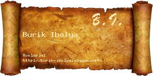 Burik Ibolya névjegykártya